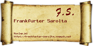 Frankfurter Sarolta névjegykártya